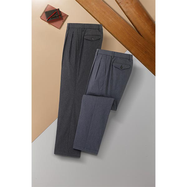 ハワード ハンティントン・クラブ 裏起毛ストレッチヘリンボーン柄