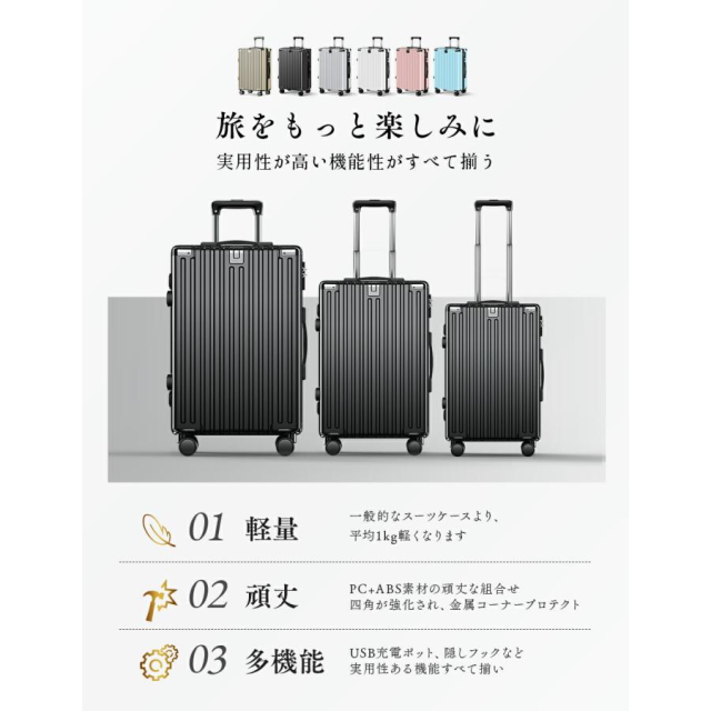 雑誌登載・旅行の神アイテム」キャリーケース スーツケース Mサイズ