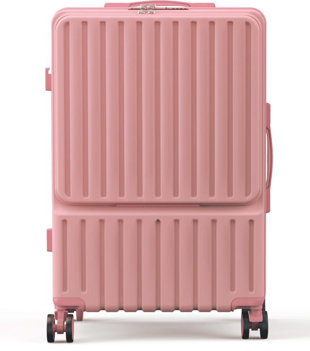 スーツケース フロントオープン(ピンク) Sサイズ・機内持ち込み可 新
