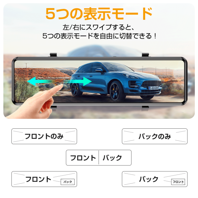 レビュー特典【ミラー型】ドライブレコーダー ミラー型 2KフルHD SONYセンサー 12インチ画面 1440P高画質 ドラレコ 前後カメラ ミラー型ドライブレコーダー 170度超広角 HDR/WDR画像補正 GPS 24時間駐車監視 地デジ干渉対策 32GB高速SDカード_8