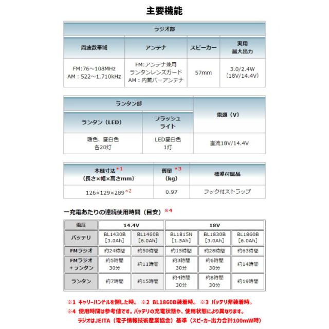 [マキタ 正規店] 充電式 ランタン付ラジオ MR054 LED ランタン ラジオ ライト 18V 14.4V 対応 本体のみ 【バッテリ・充電器 別売】 makita 電動工具 作業灯 キャンプ アウトドア 釣り 防水 おしゃれ 車載 車中泊 防災グッズ 震災 災害 対策