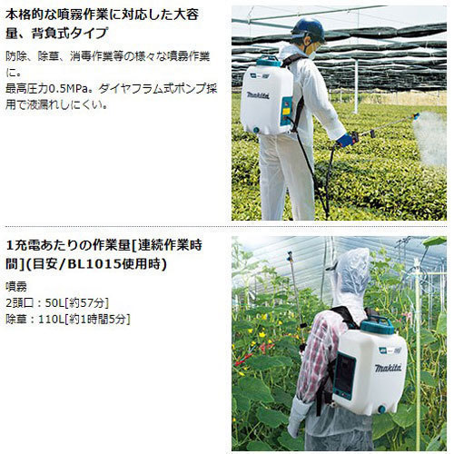[正規店] マキタ 充電式 噴霧器 MUS107DWH 10L 10.8V モデル フルセット 【バッテリ・充電器 付】 makita 噴霧機 噴霧作業 背負式 コードレス 防除 除草 消毒_1