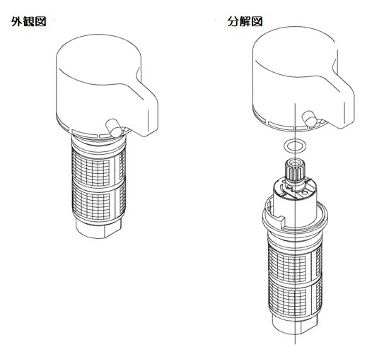 TOTO 温度調節ユニット（ハンドル付） TH576-1S