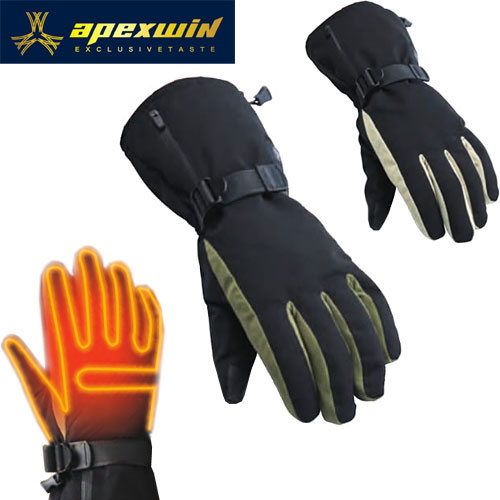 電熱グローブ apexwin ヒートグローブ バッテリーセット 423075 即暖 電熱 手袋 カーボンファイバー グローブ スマホ対応 冬 用 ヒーターグローブ アウトドア キャンプ バイク ゴルフ 寒さ対策 防水 防風 防寒 スキー スノボ 警備 装備 プレゼント ギフト ATACK BASEの通販は 6,134円