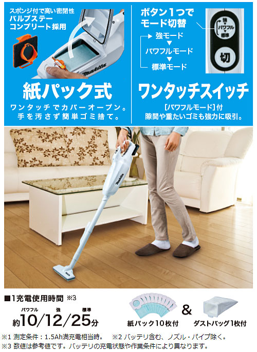 マキタ 正規店] スタンドセット 掃除機 充電式 クリーナー CL107FDSHW