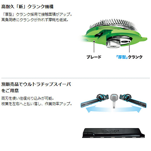 マキタ 正規店] 充電式 ヘッジトリマ MUH368DZ 偏角拝み刃仕様