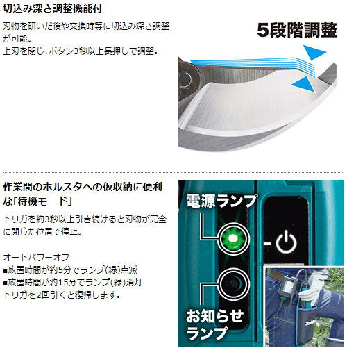 マキタ UP180DZK 18V 充電式 せん定ハサミ ホルスタ・ケース付属 【バッテリ・充電器 別売】makita 剪定バサミ 園芸 剪定_3