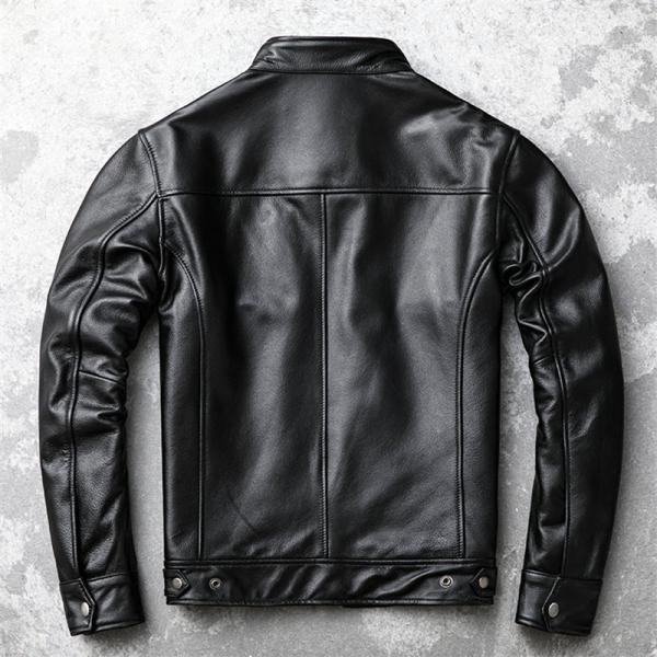 ライダース ジャケット 牛革 メンズ 本革 スジャケット 中綿入れ ブルゾン B系 バイカージャケット ピーコート 皮ジャケット コート 立て襟 秋冬_6