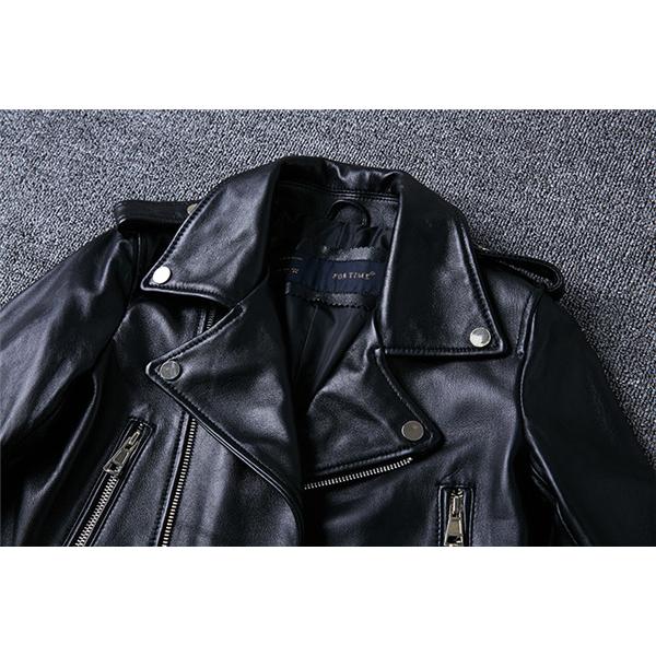ライダースジャケット レディース 本革 ラム革 羊革 レザージャケット ライダース ジャケット 革ジャケット 革ジャン アウター 羽織り 春 秋 冬_7
