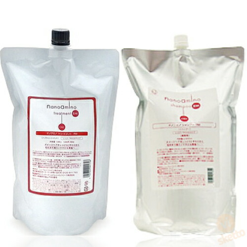 [SET]  ニューウェイジャパン ナノアミノ シャンプー＆トリートメントセット 1000mL/1000gリフィル（newayjapan nanoamino shampoo ヘアケア ダメージケア CMC  しっとり・やわらか仕上げ ボリュームを抑える ）
