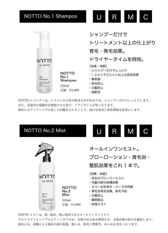 ポイント12倍] [SET] ノット NO.1 シャンプー 250ml＆NO.2 ミスト