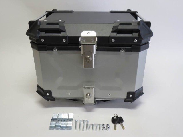 アルミトップケース 45L リアボックス ツーリングボックス 汎用 銀 Bタイプの通販は