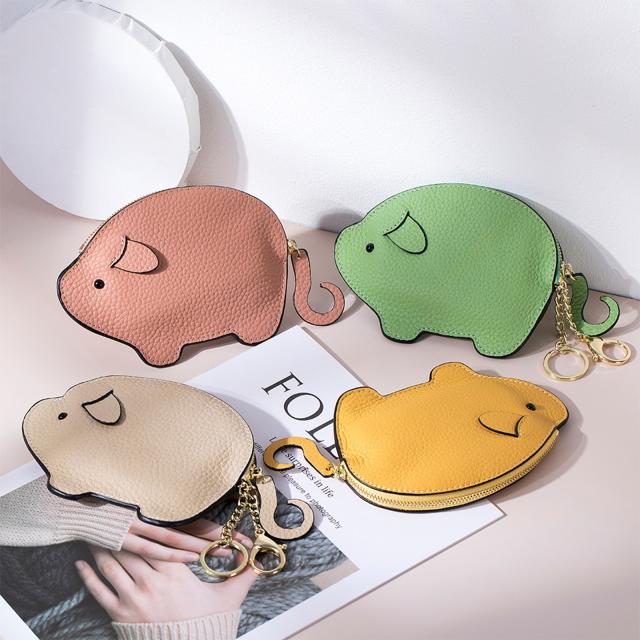 ✴️美品✴️ 豚型 ピッグ コインケース レザー 小銭入れ 小物入れ ピンク コイン ケース レディースかわいい豚 小銭入れ カードも入る