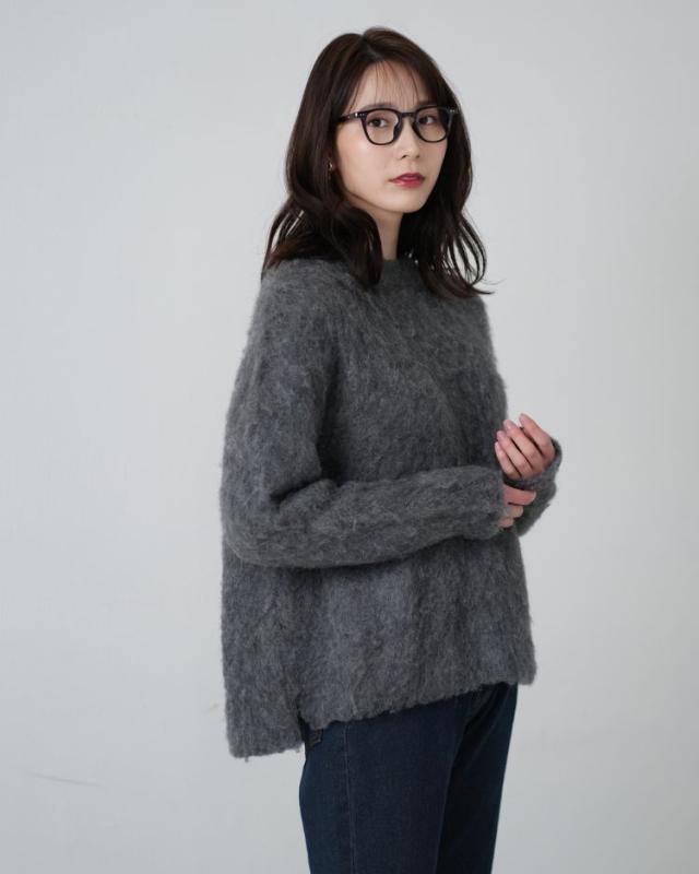 無地 長袖 ラウンドネック ニット [3タイプ]」 レディース服がお得な