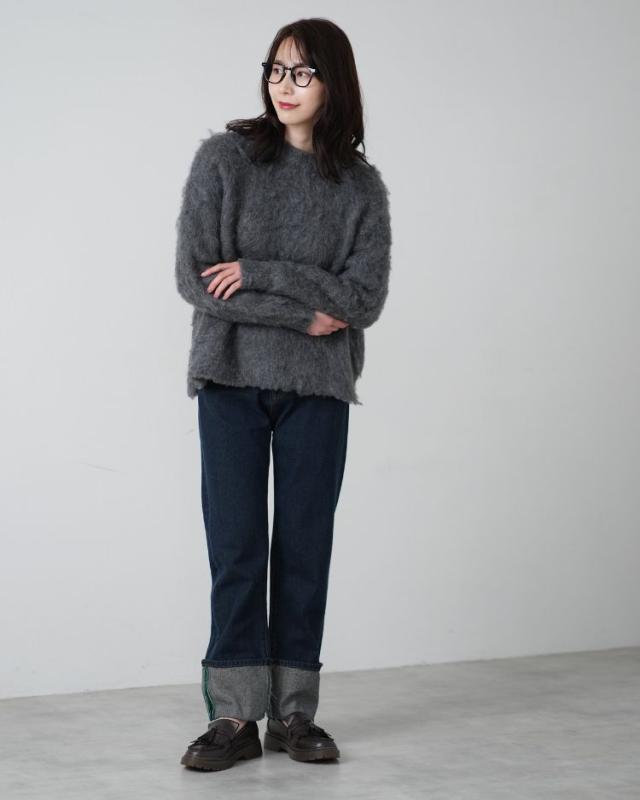 無地 長袖 ラウンドネック ニット [3タイプ]」 レディース服がお得な