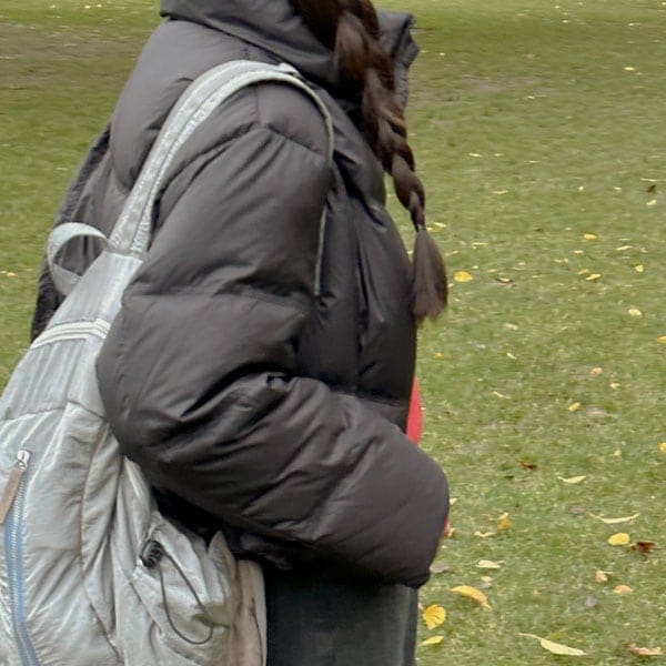 無地 ショート ボタン ポケット ファスナー ダウンジャケットコート [4