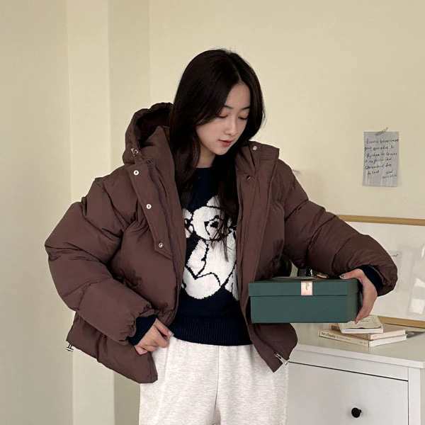 無地 ミドル ストレート ダウンジャケットコート レディース服が