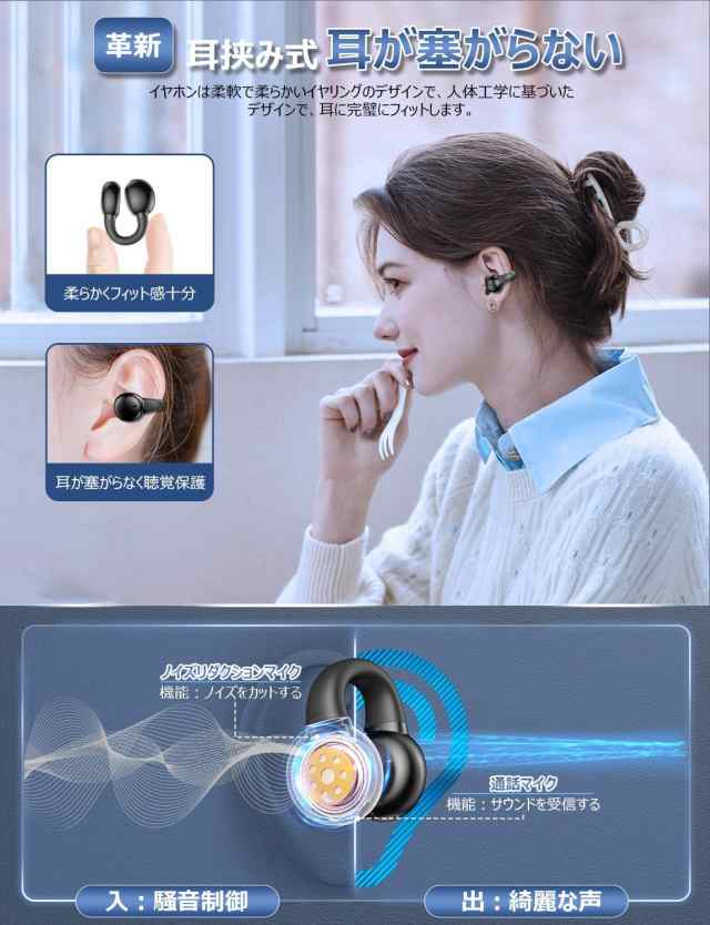 2023新登場Bluetooth5.3・開放型イヤホン】Bluetooth イヤホン