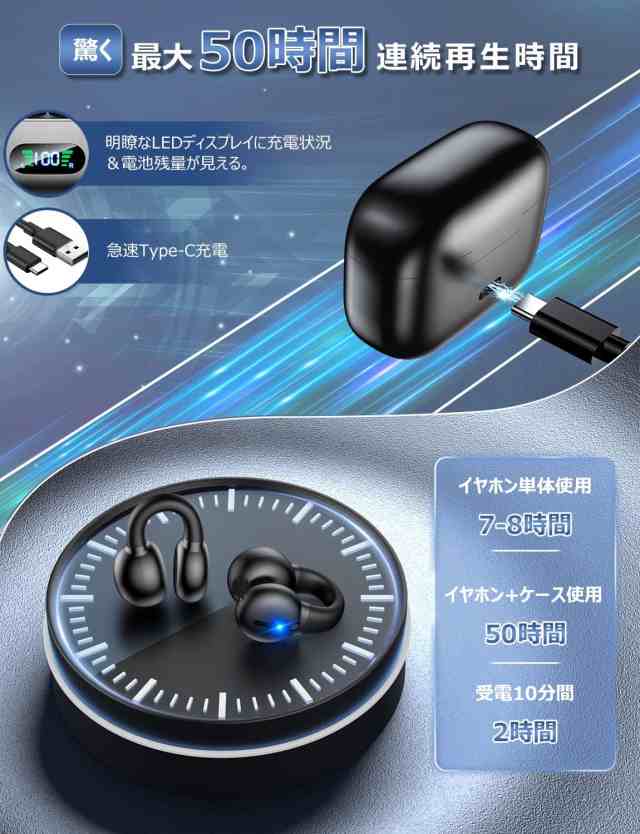 2023新登場Bluetooth5.3・開放型イヤホン】Bluetooth イヤホン