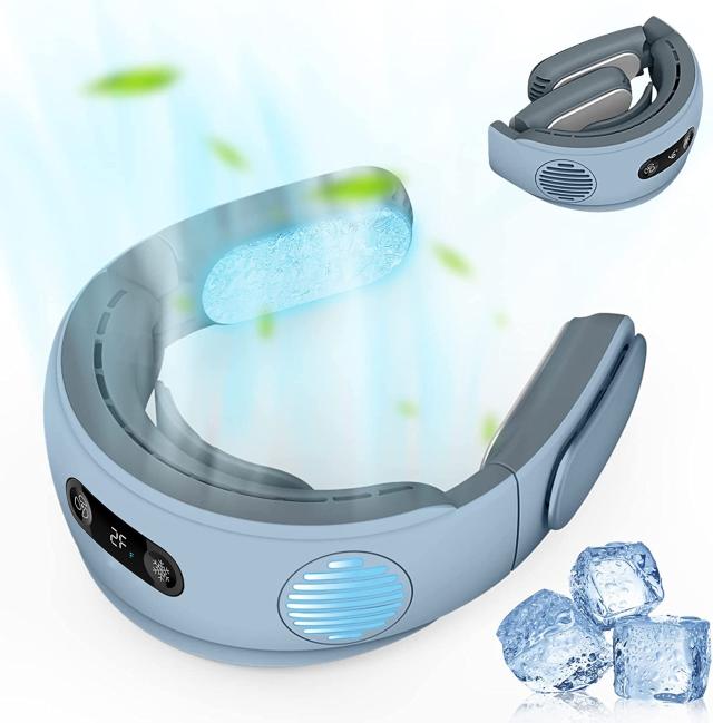 『2023改良モデル』ネッククーラー 冷却プレート 5000mAh 首掛け扇風機 急速冷却 ネックファン ハンズフリーファン USB式