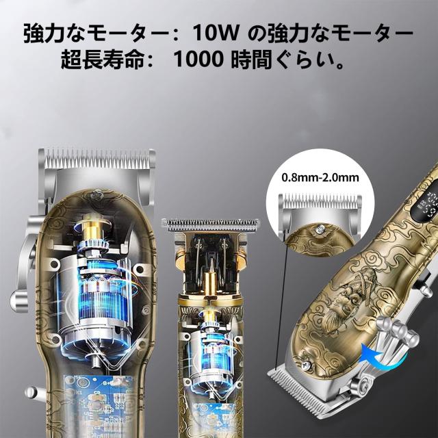 電動バリカン ヒゲトリマー ヘアカッター バリカンセット 防水 USB充電