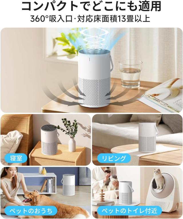 空気清浄機 小型 13畳 花粉 静音 集じん ホコリ ペット タバコ 除菌 カ Amazon.co.jp: 空気清浄機 小型 13畳 【花粉対策&節電&静音&切