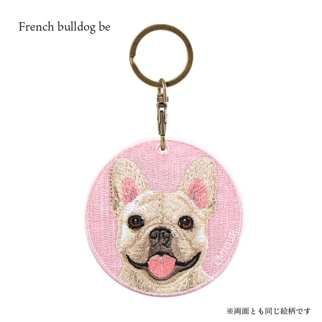 キーホルダー 犬 刺繍 ワッペン イヌ 犬柄 アニマル チャーム