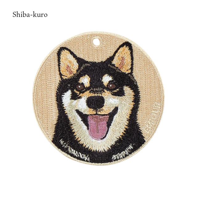 キーホルダー 犬 刺繍 ワッペン イヌ 犬柄 アニマル チャーム