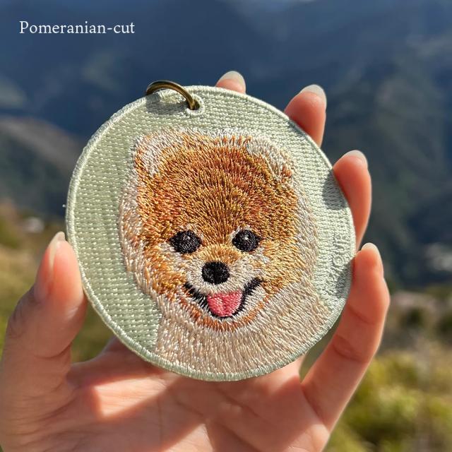 キーホルダー 犬 刺繍 ワッペン イヌ 犬柄 アニマル チャーム