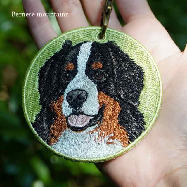 キーホルダー 犬 刺繍 ワッペン イヌ 犬柄 アニマル チャーム