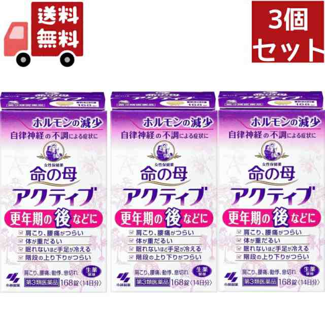 送料無料 3個セット 【第3類医薬品】《小林製薬》 女性保健薬 命の母 アクティブ 168錠｜au PAY マーケット