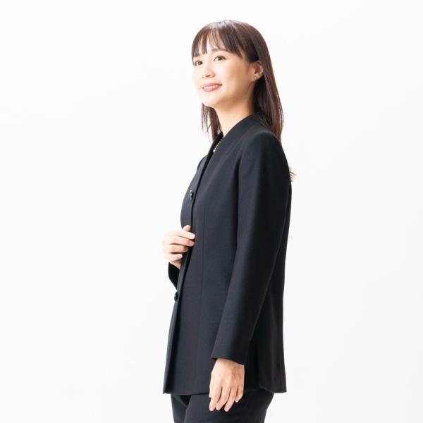 2025〜26年冬物新発売 日本製 冬用 ブラックフォーマルVネック ジャケット FI14800 単品  7号/9号/11号/13号/15号/17号/19号 礼服 喪服 冠婚葬祭 葬儀 葬式_2