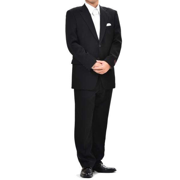 日本製 合服 ウール99％シングル2BブラックスーツRM16100Y体Y6Y7Y8のみ 礼服 喪服 ワンタック アジャスター付き_6