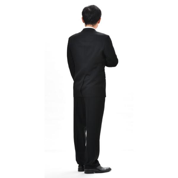 日本製合服ウール99％シングル2BブラックスーツRM6410-19160 スリムな