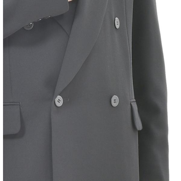 サイズがA3、A7限定　春夏用 ブラックフォーマルスーツ 紳士 略礼服 喪服 RM40000ダブル4B×1 サマーウール使用 アジャスター付 パンツ裾未処理_2