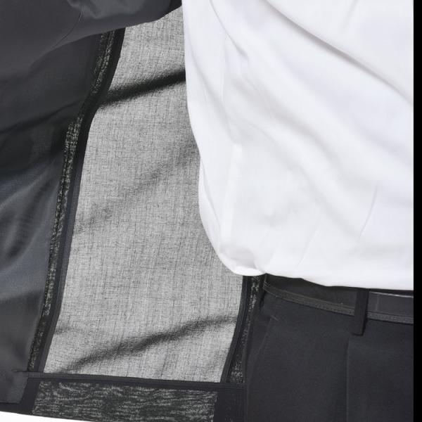 サイズがA3、A7限定　春夏用 ブラックフォーマルスーツ 紳士 略礼服 喪服 RM40000ダブル4B×1 サマーウール使用 アジャスター付 パンツ裾未処理_4