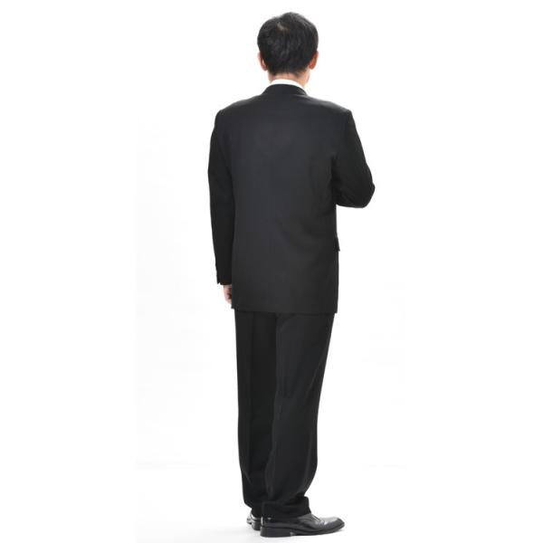 秋冬用ウールダブル礼服ブラックスーツRM6808E体K体 日本製 ワンタック喪服 股下裾未処理_3