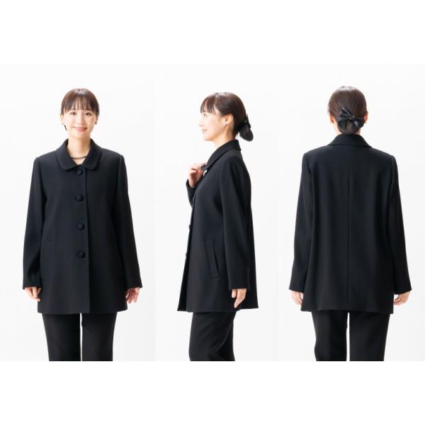2025〜26年冬物新発売  日本製 冬用 ブラックフォーマル ショール衿 ジャケット SI8400 単品 9号/11号/13号/15号/17号 婦人 礼服 喪服 冠婚葬祭 葬儀 葬式_1