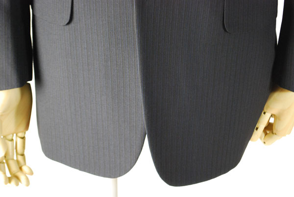 夏用 限りなく黒に近い濃紺 ドーメルスーツ 【衿巾8cm〜8.4cm】：RM351【A6 BB5のみ】 シングル 【2B×1掛け★パンツ裾未処理】メンズ 紳士 サマーフォーマル ビジネススーツ オフィス