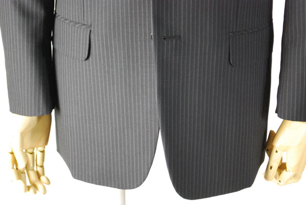 夏用 チャコールグレーのドーメルスーツ 衿巾8cm〜8.4cm RM352 サイズA6 AB7 BB5 シングル 2B1掛け パンツ裾未処理 メンズ 紳士 サマーフォーマル ビジネススーツ オフィス