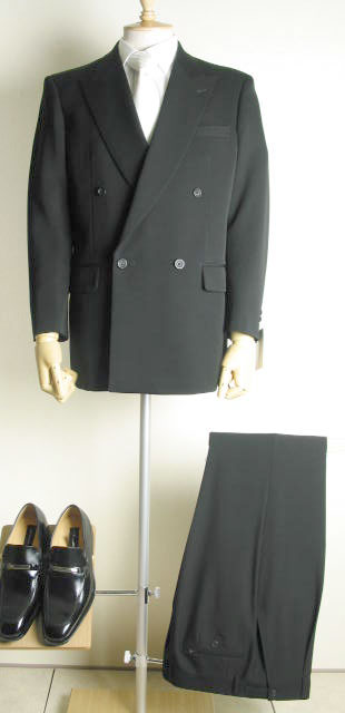 サイズ限定A7・A8】夏用 ブラックスーツ ダブル RM18034 アジャスター