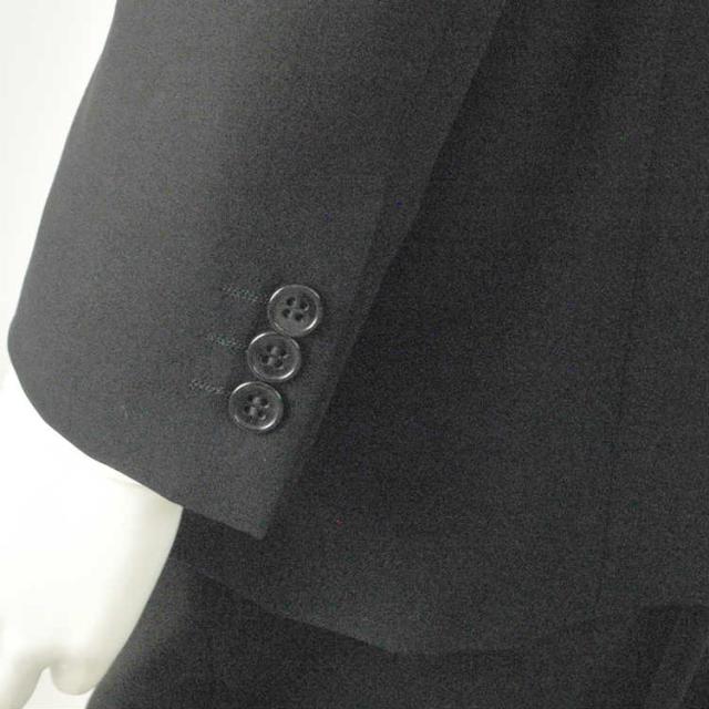 夏用 清涼 シングルブラックスーツ US18700 メンズ 紳士 略礼服 礼服【2つ釦1つ掛け★パンツ裾未処理】【A体 AB体 BB体 3〜7】黒 ブラックフォーマル 冠婚葬祭 葬儀 葬式 法事 通夜 法要 礼装 サマーフォーマル_7