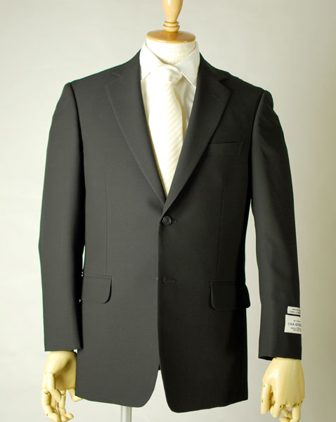夏用 清涼・涼感ブラックスーツ SUPERTEX（長大毛織）シングル 略礼服