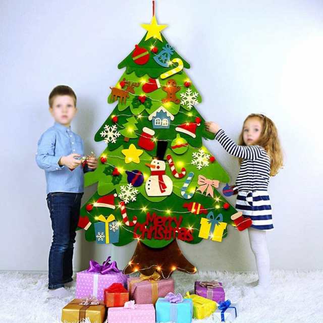 クリスマスツリー フェルト 壁掛け クリスマス 布 タペストリー 手作り