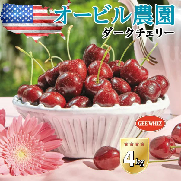 オービル農園 アメリカン チェリー 4kg ダークチェリー GEE WHIZ 超大粒 ビング 種 ワシントン州産 フルーツ 人気 大粒 果物 ギフト お中元 夏ギフト 00040K