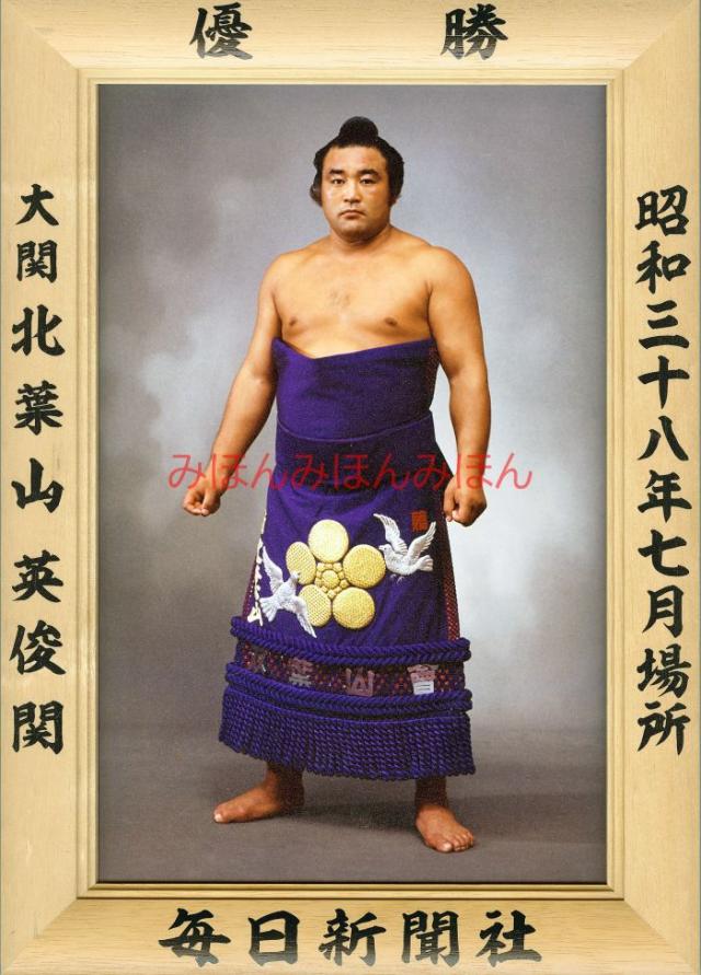 北の湖敏満関 優勝ミニ額 大相撲ミニ額 大相撲優勝額 昭和53年