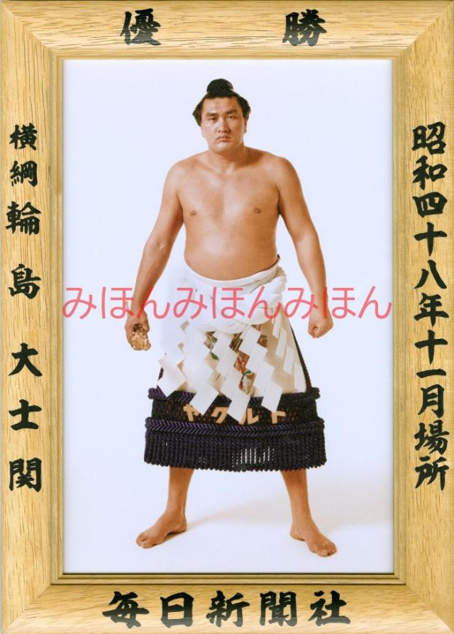 輪島大士関　優勝ミニ額 大相撲ミニ額 大相撲優勝額　昭和４８年１１月場所 優勝 横綱 輪島大士関（４回目の優勝）