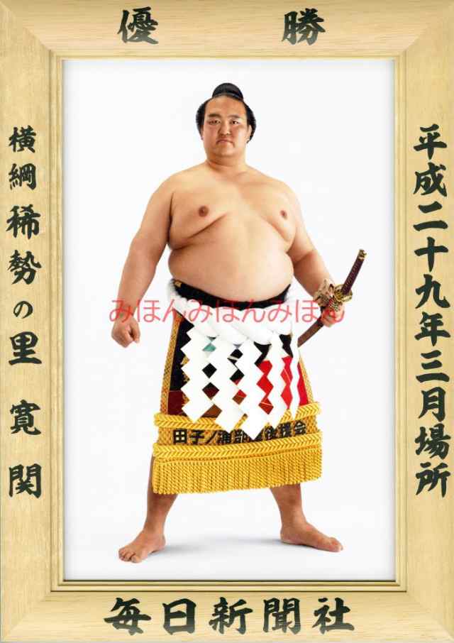 稀勢の里寛関　優勝ミニ額 大相撲ミニ額 大相撲優勝額　平成２９（２０１７）年３月場所 優勝 横綱 稀勢の里寛関（２回目最後の優勝）