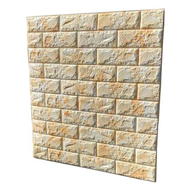 大判 3D壁紙 マーブルオレンジ 立体壁紙 50枚セット シールタイプ レンガ　幅77 長さ70　はがせる 防水壁紙 シールタイプ ウォールステッカー おしゃれ　新生活 引越し インテリア クロス 模様替え おしゃれ DIY キッチン 送料無料 レンガ 壁紙・装飾フィルム