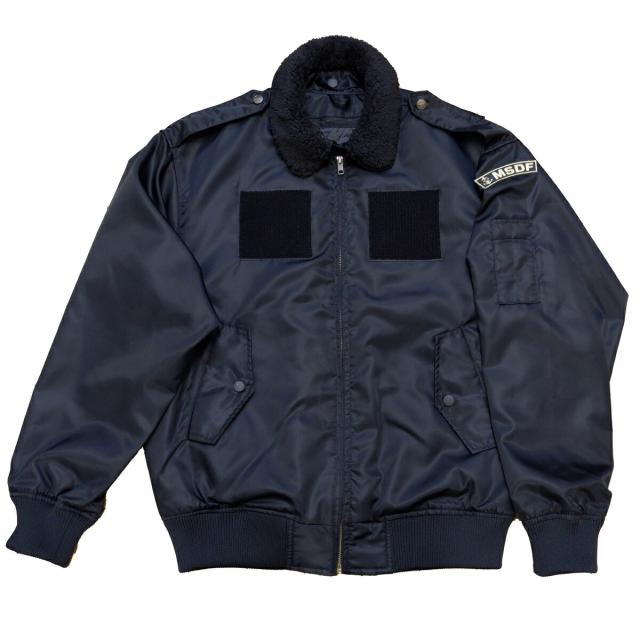 海上自衛隊 ナイロン ブルゾン ボア付き 日本製 IRJ012 軽装ジャンパー JMSDF ベルクロ付き ブラック